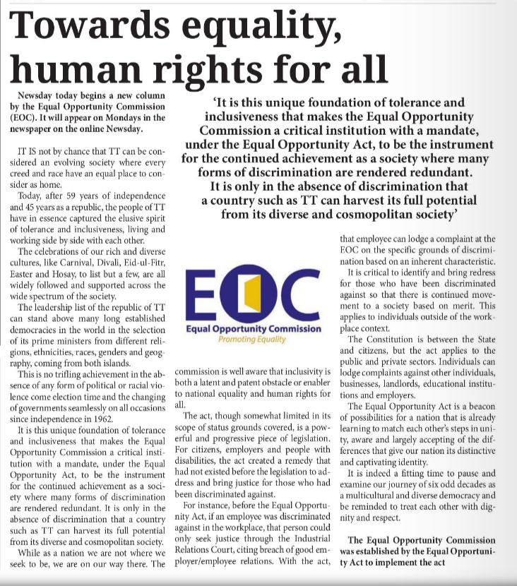 Towards equality, human rights for all